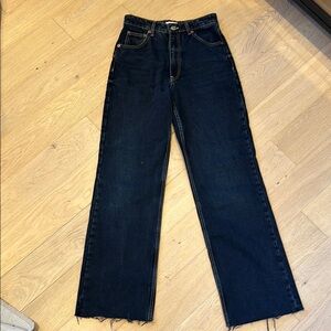 Zara Washed Black Wide Leg Jeans